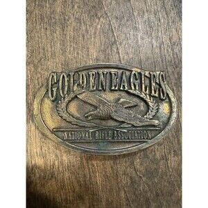 VTG Brass Belt Buckle Golden Eagles National Rifle Association 3.25" x 2” NRA